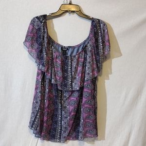 Joe Boxer 3X Magenta Multi Plus Size Blouse